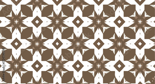 Geometric pattern with repeating star shapes and diamond elements.