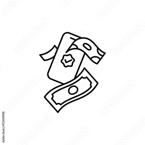 Money Finance Business Line Icon