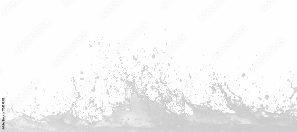 Fototapeta premium White water sputter splash, dynamic expressive motion transparent PNG cutout, isolated background, graphic element