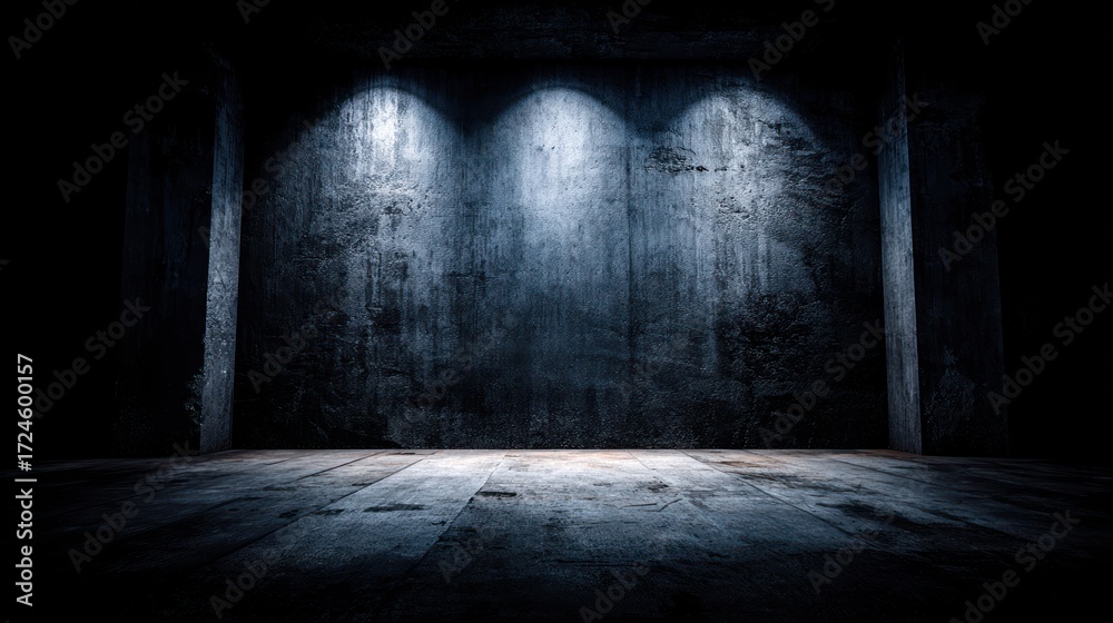 Obraz premium Dark empty stage spotlights