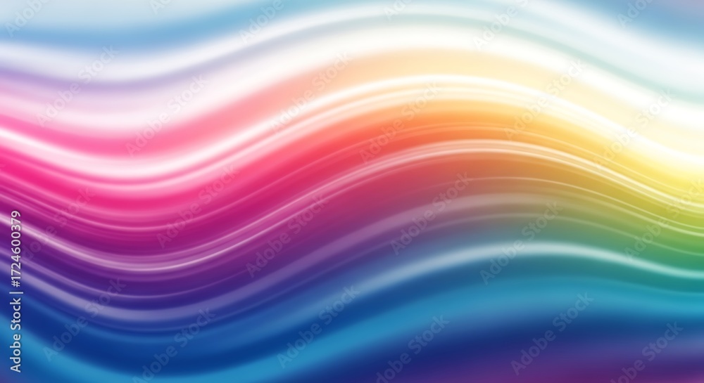 Obraz premium Abstract Rainbow Waves Flowing Smoothly Across a Vibrant Background