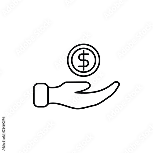 Money Finance Business Line Icon