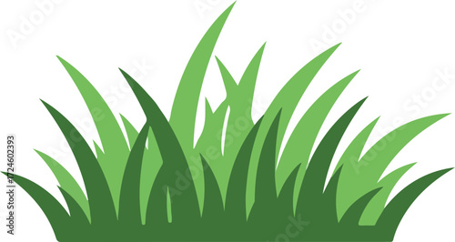 Green grass blades illustration perfect for nature lawn and garden themes.