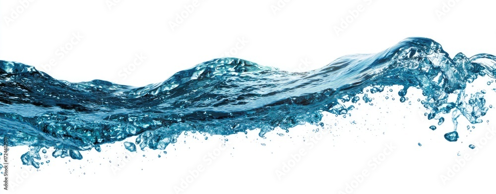 Obraz premium Rippling water waves against a white background