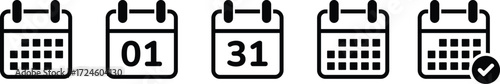 Calendar icon vector set. Calendar symbol. Deadline, season icon symbol flat design.