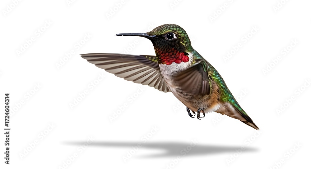 Fototapeta premium Rufous Hummingbird in Flight, Beautiful Bird, Nature, Wildlife, Close-up.