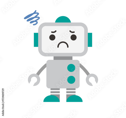 AI、ロボットのアイコンイラスト / 不満 / ベクター