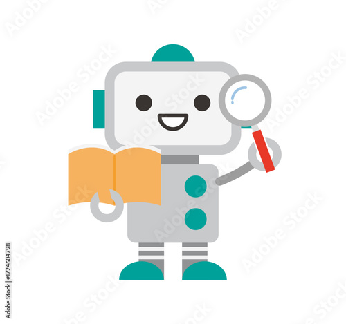 AI、ロボットのアイコンイラスト / 勉強 / ベクター