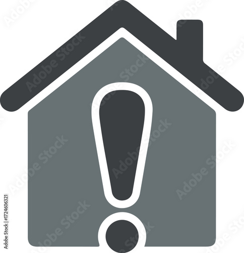 House icon with an exclamation mark indicating a warning or alert.
