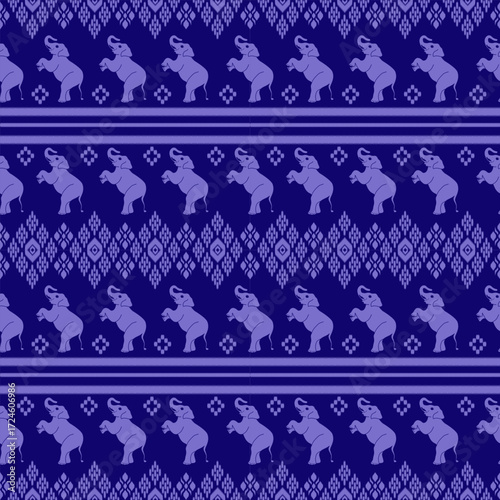popular elephant pattern in asian style this elephant graphic is fashionable in thailand india and south east asia and this elephant and baby elephant can be for textile industry and any package 