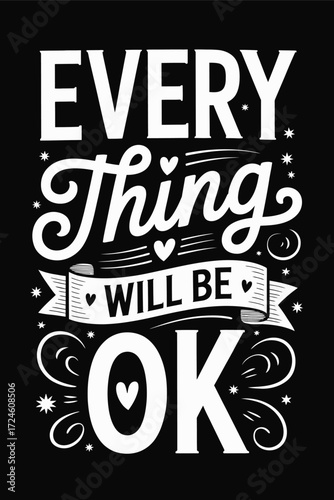 Everything will be ok positive affirmation graphic design
