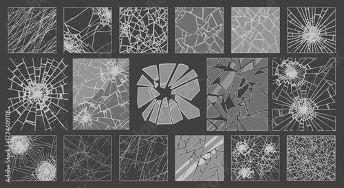 Abstract Glass Patterns, Digital Art, Modern Aesthetic, Gray Background, Artistic Display, Top-Down Perspective, Visual Concept