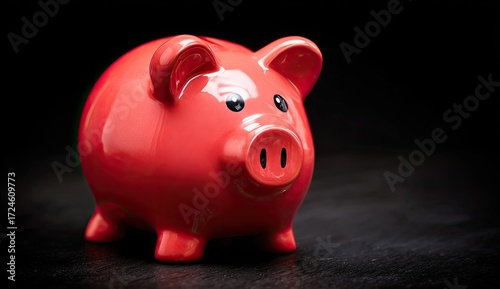 Close-up of a pink piggy bank