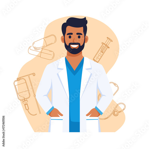 Doctor with a smile in a medical environment