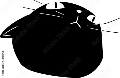 Black cat face outline