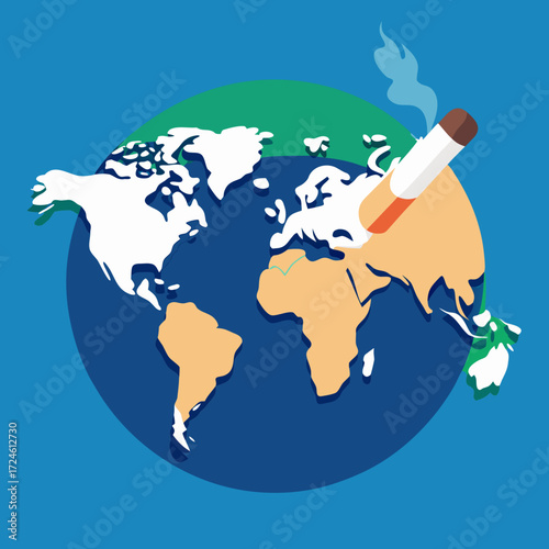 World smoking cigarette pollution