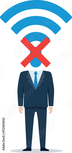Man with no wifi connection internet unavailable network failure 1.