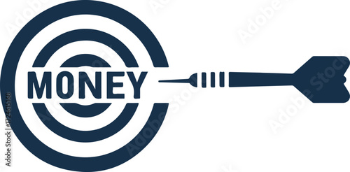 Money Target Dartboard Concept Financial Goal Achievement.