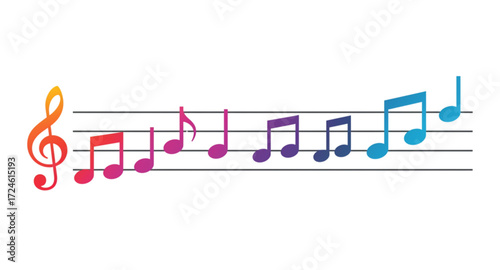 music notes on a white