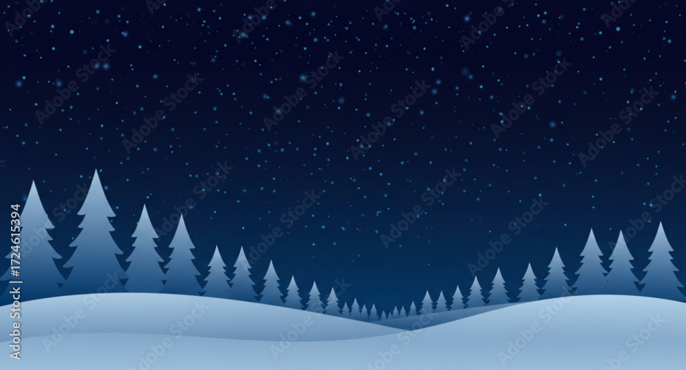 Fototapeta premium winter night landscape