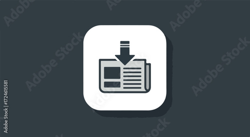 Newspaper download icon representing information and digital access.