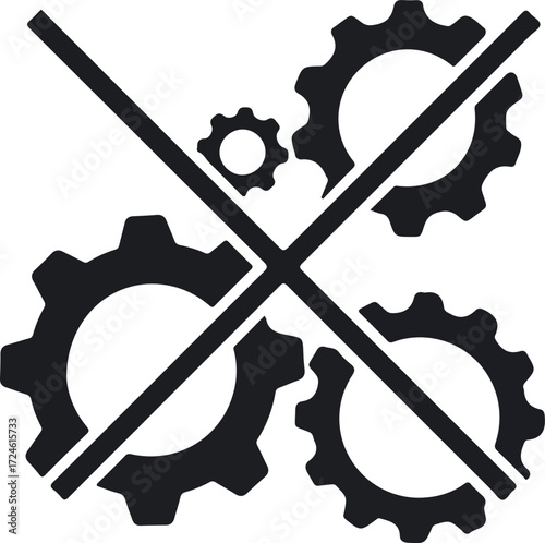 No Machinery Operation Prohibited Sign Symbol Warning Concept.