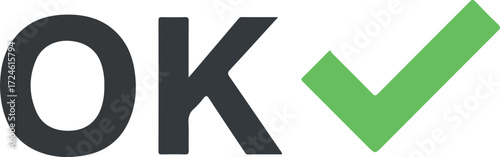OK Checkmark Symbol Affirmative Approval Positive Agreement.
