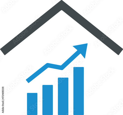 Real estate market growth and investment analysis concept.