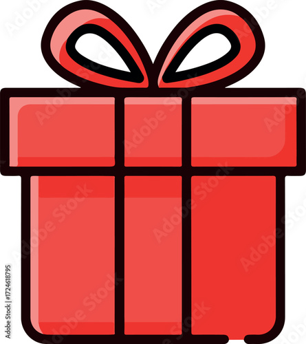 Red gift box with a bow perfect for special occasions and celebrations.