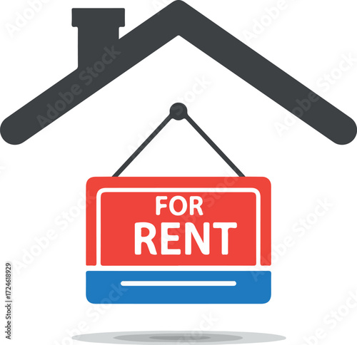 Rental property sign indicating availability for lease real estate opportunity.