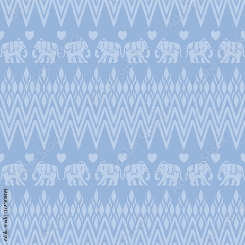 popular elephant pattern in asian style this elephant graphic is fashionable in thailand india and south east asia and this elephant and baby elephant can be for textile industry and any package 