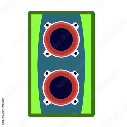 Colorful traffic light design featuring circular lights on a vibrant background