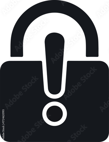 Security alert icon representing a locked padlock with an exclamation mark.