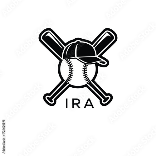 IRA Modern Sports Company logo. IRA Baseball Company design for entrepreneur and business. IRA Team Branding best icon. 
