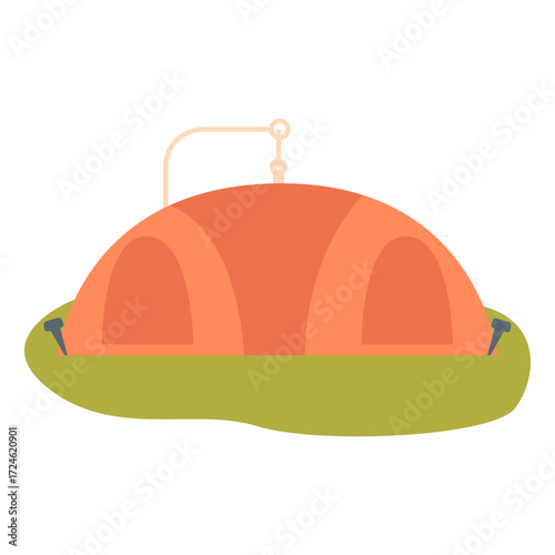 Colorful cartoon-style illustration of a whimsical mushroom house with a serene background