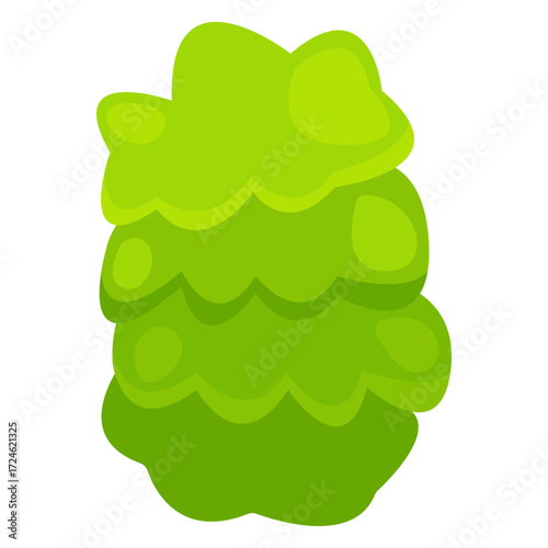 Vibrant green bush with rounded leaves, set against a plain background, ideal for nature themes