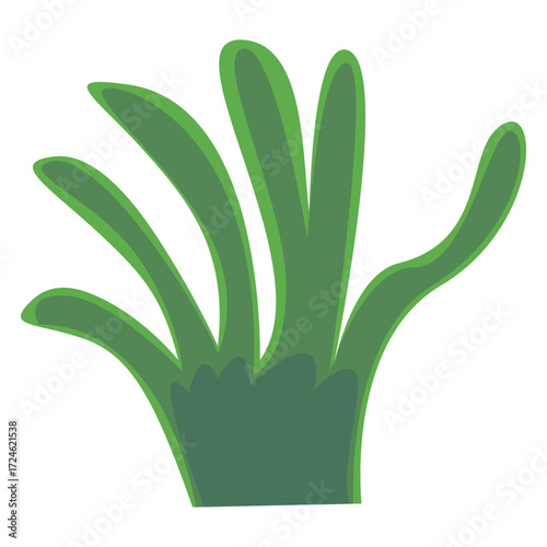 Vibrant green aquatic plants gracefully swaying underwater in a serene environment