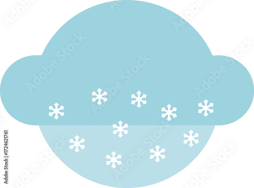 Snowy cloud illustration depicting winter weather and snowfall.