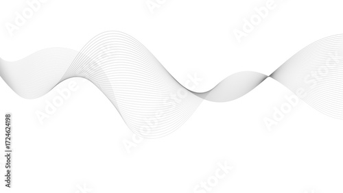 Abstract wave element for design. Digital frequency track equalizer. Abstract vector background with black wavy lines.