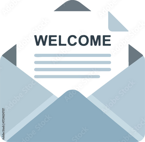 Welcome message in an envelope a friendly greeting for new beginnings and opportunities.
