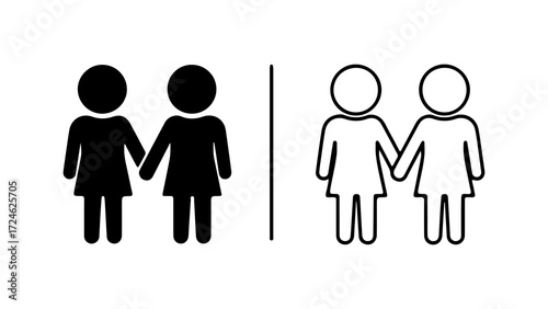 Two Women Holding Hands Showing Lesbian Relationship.