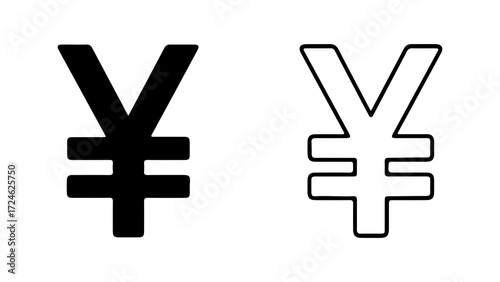 Two Yen Symbols Black and White 1.