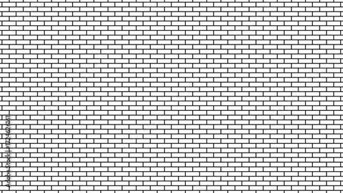 White brick blank home wall texture copy for space panorama white tiles, black ceramic tiles wallpaper. white brick wall used for background.