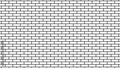 White brick blank home wall texture copy for space panorama white tiles, black ceramic tiles wallpaper. white brick wall used for background.