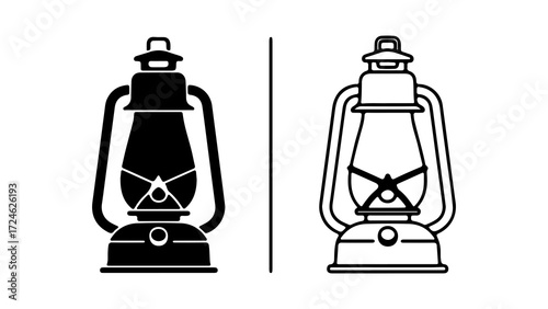 Vintage Lanterns A Classic Illumination Source in Black and White.