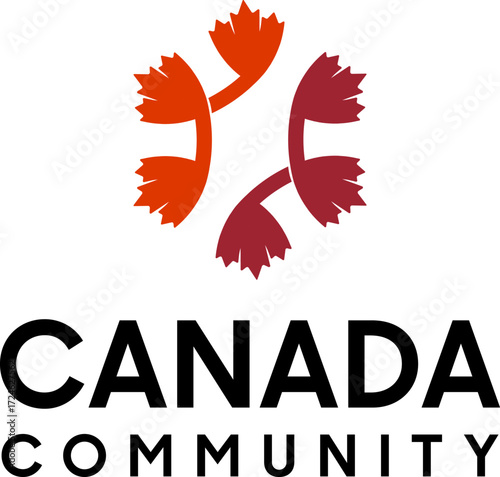 simple red mapple canada flag for community vector icon logo design