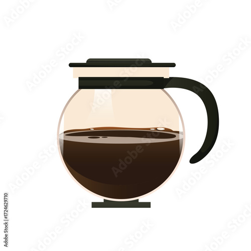 Cartoon coffee pot illustration, vector