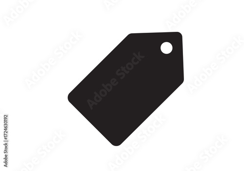 very simple flat and single minimalist Price Tag Silhouettes in black on a white background