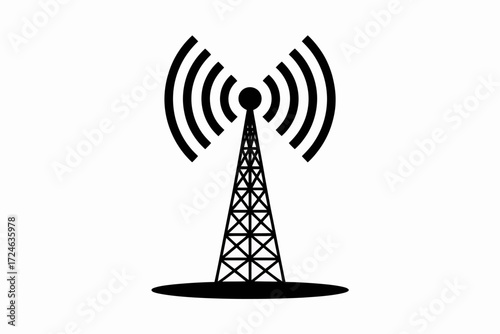 Communication tower broadcasting signals across the airwaves for connectivity.