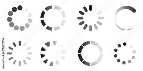 Loading icons. Load. load vector icons, isolated. Loading vector icon. Isolated loading icon set, vector illustration.
